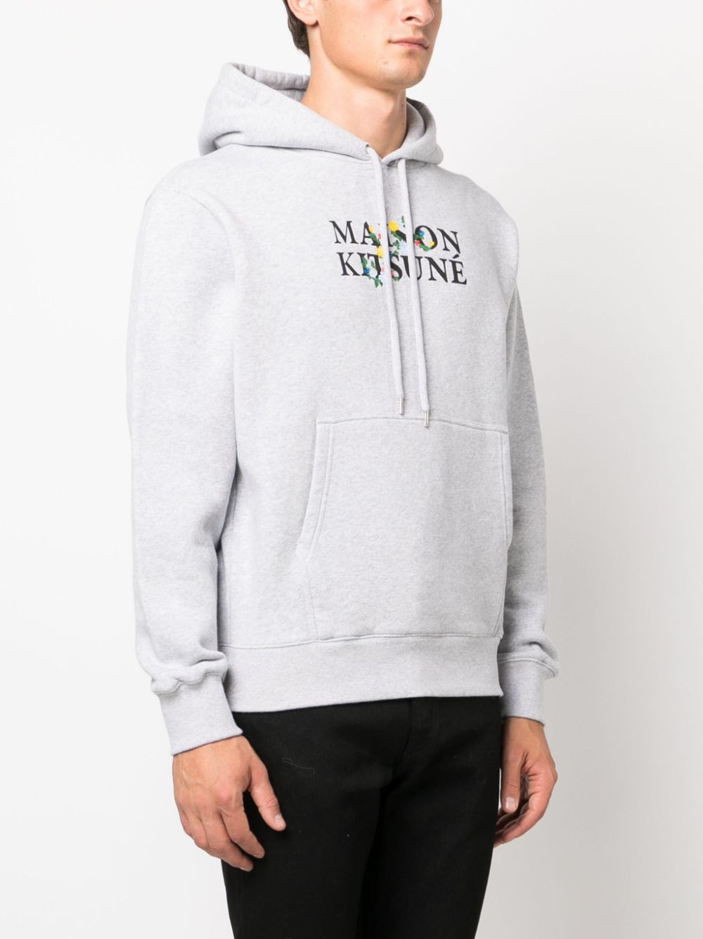 Grey logo-print drawstring sweatshirt - men - MAISON KITSUNÉ -  divincenzoboutique.com